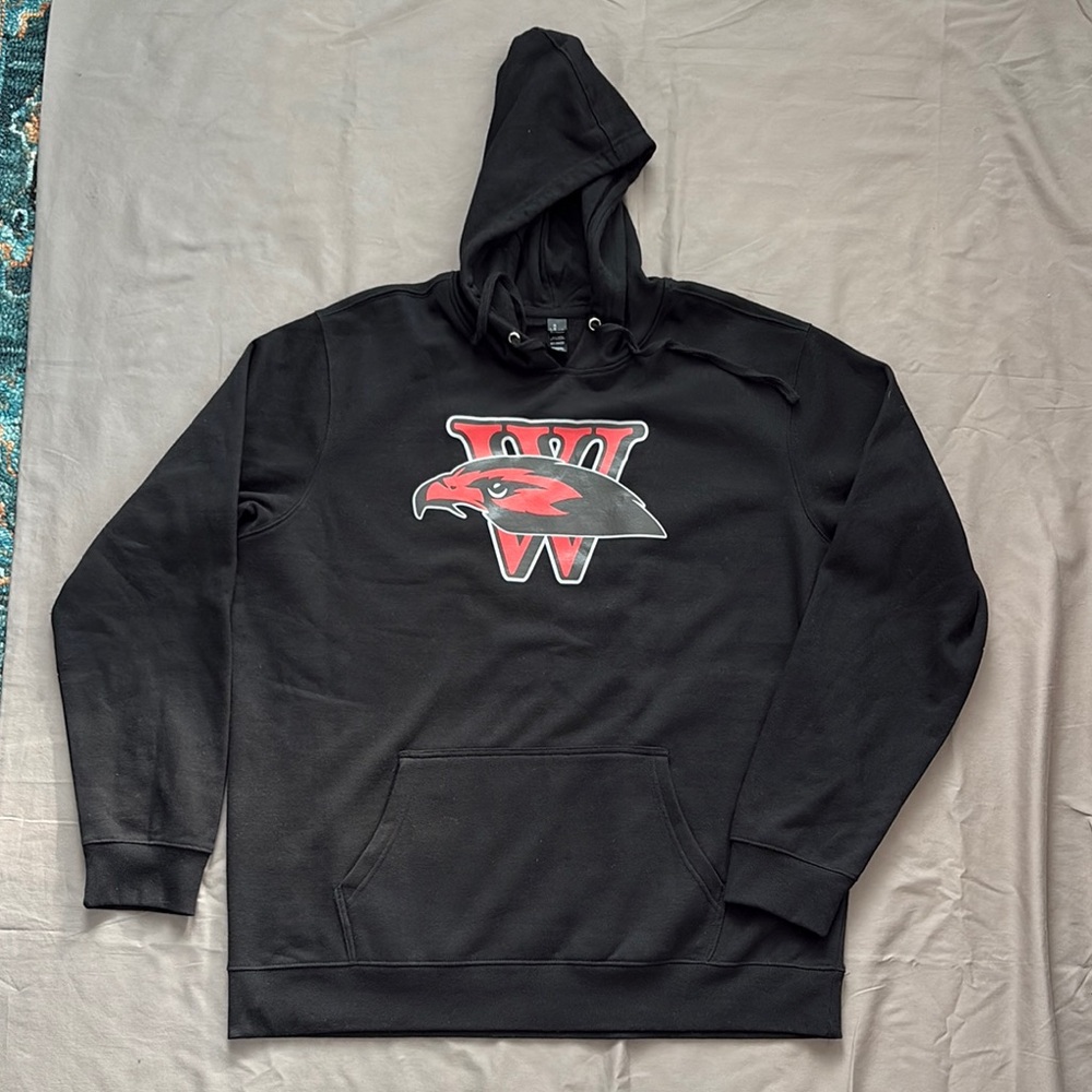 District VIT Fleece Hoodie 2XL Black W Hawk Logo